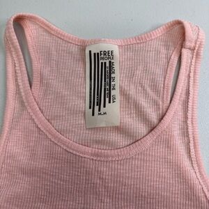 Free People Blush Ribbed Sleeveless Top Sz M